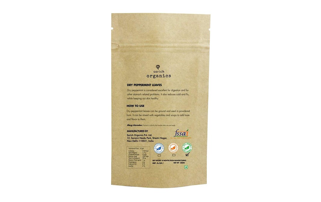 Sorich Organics Peppermint Leaves    Pack  50 grams